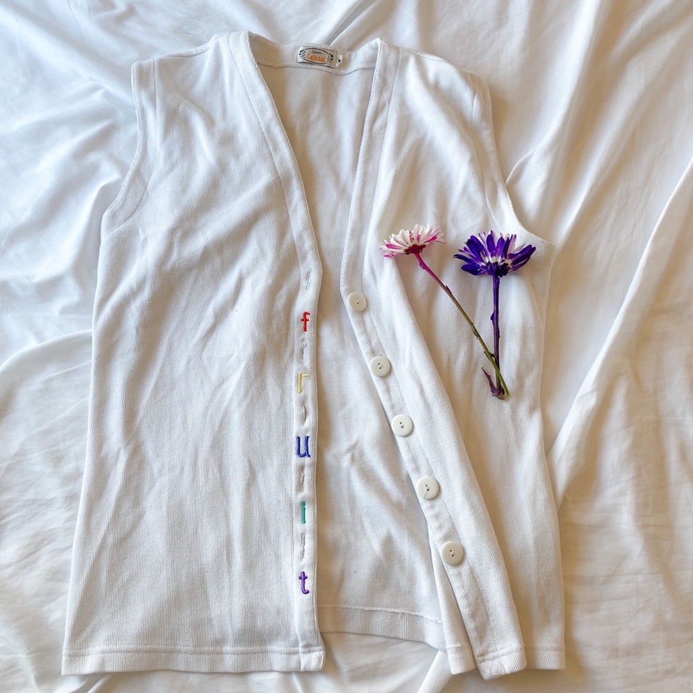 Oversized White Vest